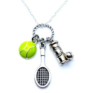 Tennis Charm Necklace Ball Racket